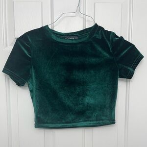 SHEIN Emerald Velvet Crop Top size M